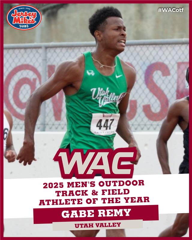 🏃‍♂️2025 WAC Outdoor Track and Field Men's Athlete of the Year 🏃‍♂️

Congratulations to Gabe Remy from <a href="/UVUtfxc/">UVU Track & Field / XC</a>!    

#OneWAC x #WACotf