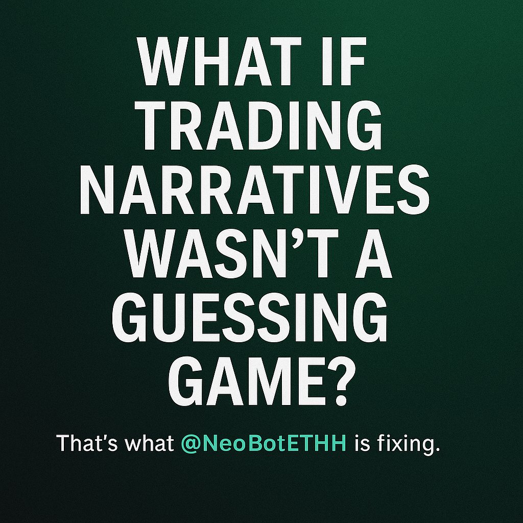 node_anonymous's tweet image. What if trading narratives wasn’t a guessing game?  
@NeosBotETHH solves this.  
Here’s how Neos transforms narrative-driven trading and why you’ll want in:  
$NEOS #NeosBot #cryptoapps