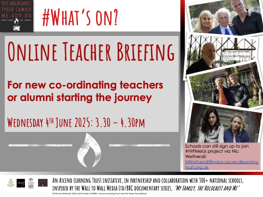 RWBAHolocaust (@rwbaholocaust) on Twitter photo Looking for an immersive, inclusive, empowering enrichment project for summer term?
👀 youtube.com/watch?feature=…
#HtFMeUs is active in 340+ schs based on BBC docu feat <a href="/RobbieRinder/">Rob Rinder</a> & families.
Join online teacher briefing 4 June 3.30pm & learn more. DM for details
RT Looking for an immersive, inclusive, empowering enrichment project for summer term?
👀 youtube.com/watch?feature=…
#HtFMeUs is active in 340+ schs based on BBC docu feat <a href="/RobbieRinder/">Rob Rinder</a> & families.
Join online teacher briefing 4 June 3.30pm & learn more. DM for details
RT