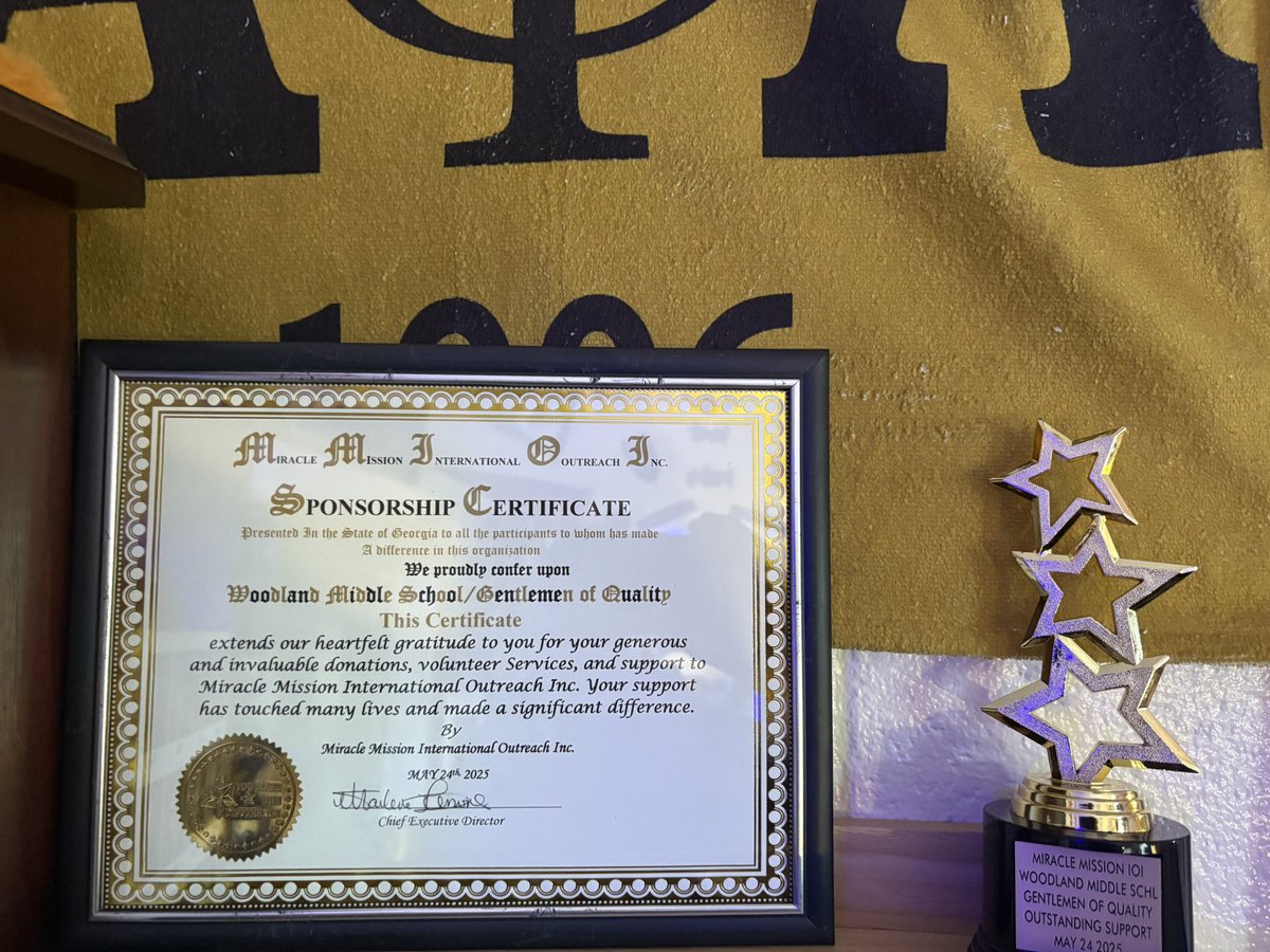 When you do good, good always comes back! This weekend, our Gentlemen of Quality Male Mentoring Group <a href="/WMSHCS/">WoodlandMiddle_HCS</a> was presented with this certificate and trophy 🏆 in honor of the service we give each year to Miracle Mission Hope House during our Annual Socktober sock drive.