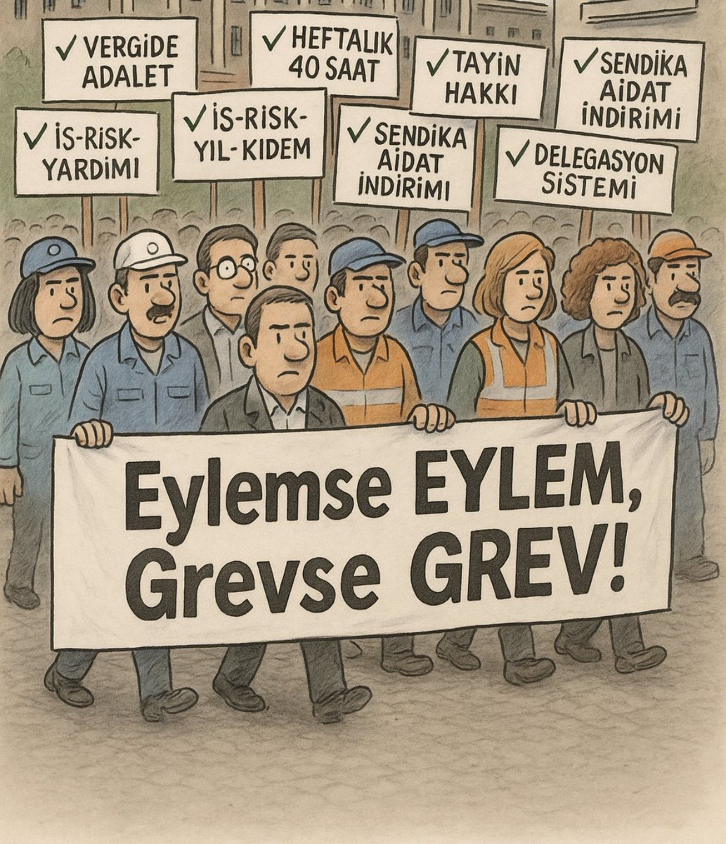 Biz artık sabrımızın son demindeyiz. Kurban bayramına sefalet ücreti ile girmek istemiyoruz. Sözleşme bir an önce imzalanmalı 
Aksi halde hep bir ağızdan diyoruz ki

EylemeVARIZ GreveHAZIRIZ