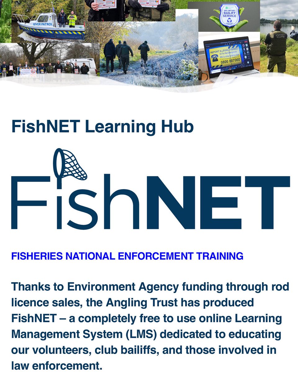 FishNET is aimed at supporting all users with an interest in fisheries enforcement and invasive non-native species (INNS) management in fisheries including:
•Anglers, bailiffs, fishery owners, VBS, police and staff.