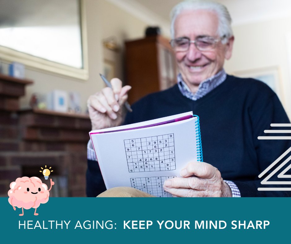 Keep Your Mind Sharp as You Age

Want to keep your mind sharp as you get older? Here are a few activities to help maintain cognitive function:
1. Puzzle it out: Try crossword puzzles, Sudoku, or brain games.
2. Read regularly: Whether it's books, online articles, magazines, or