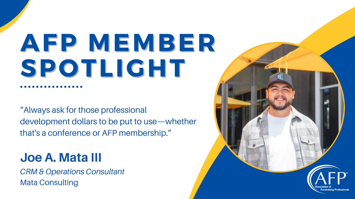 In this member spotlight, Joe Mata shared how he got involved with AFP, how he has built his business, Mata Consulting, his perspective on the role of the board in fundraising and mentorship, and the importance of faith in everything he does. ow.ly/JICA50VYfVq
