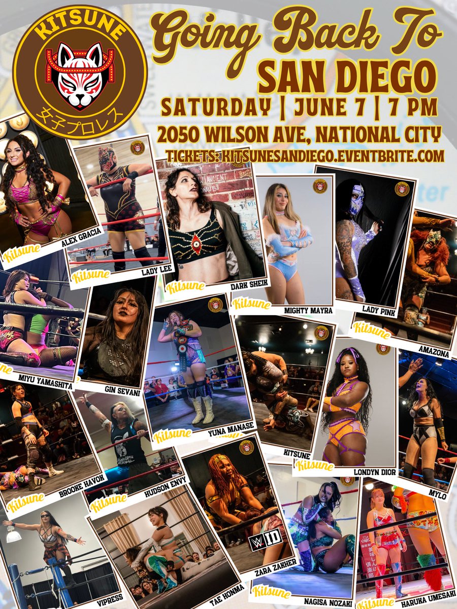WWE running two shows in LA on the same day we are in San Diego…they are clearly afraid of Kitsune (1000000000% joking)
🎟️: kitsunesandiego.eventbrite.com