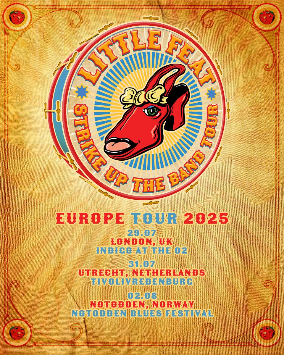 Just added! Little Feat is headed across the pond this summer and will be playing at Indigo at The 02 in London on 7/29. Pre-sale begins Wednesday, June 4th at 10am local with code littlefeat. Get your tickets at littlefeat.net/tour.