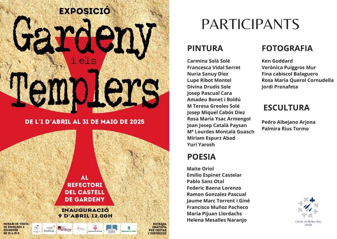Darrers dies per veure l'exposició col·lectiva "Gardeny i els templers" al Castell de Gardeny de Lleida. Tens fins diumenge per descobrir els 30 artistes participants! No t'ho perdis!
#art #exposició #BellesArts #Gardeny