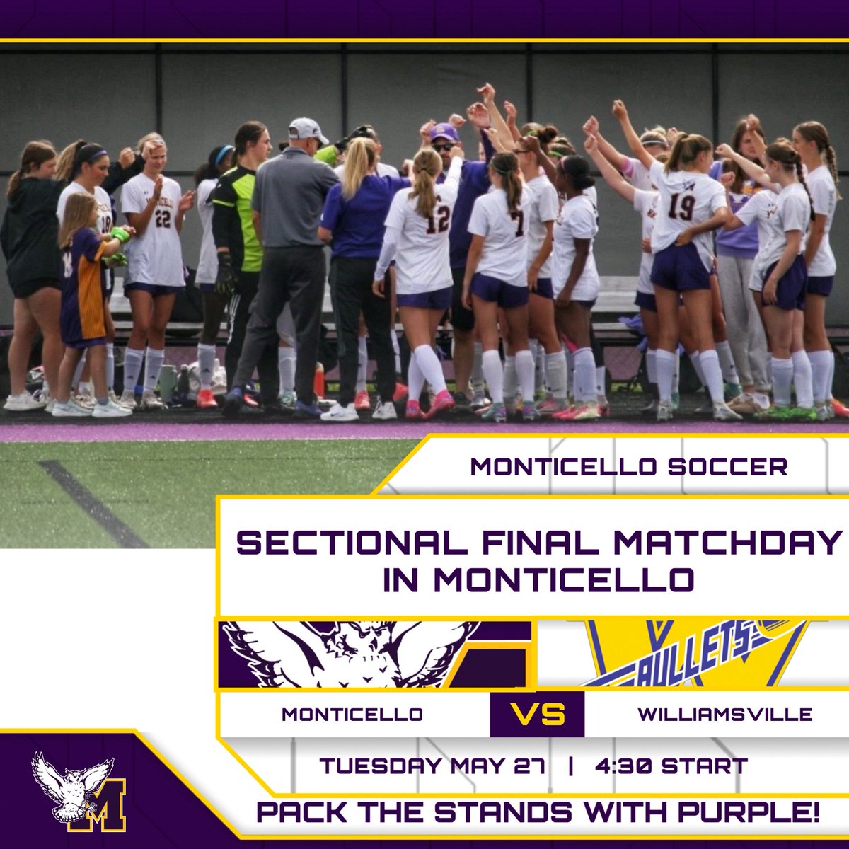Sectional final matchday in Monticello.