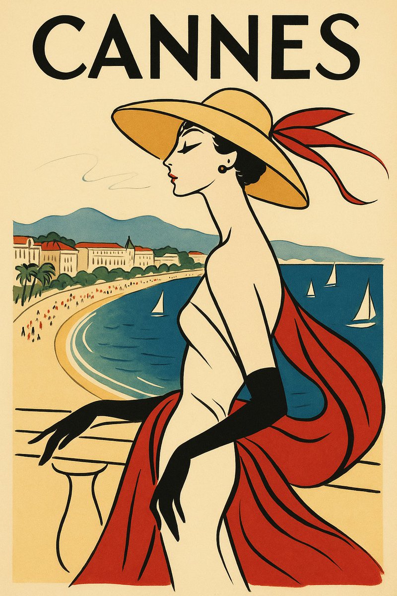 Axtwit's tweet photo. Avec l’IA, Gruau et Domergue ressuscitent pour créer une affiche pour la ville de @villecannes https://t.co/UpTmPm0PUk