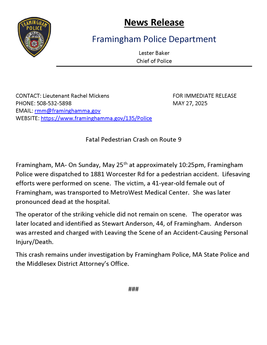 Framingham Police (@framinghampd) on Twitter photo 