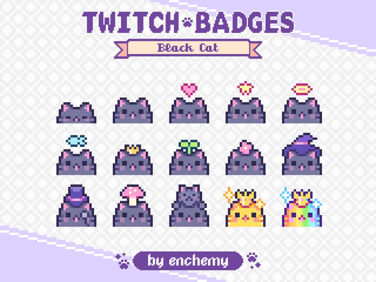enchemy's tweet photo. @_VGen_ Hi! I'm Enchemy and I create cute small pixel art ✨, mostly Twitch badges. I would love to join vgen as a creator 🤗

✦ Portfolio: https://t.co/eiU3h1hB89
✦ Past commissioned work: https://t.co/Vkb3PVYBJA
✦ VGen: https://t.co/SqtGWAVvvH https://t.co/nbzKDhiPOC