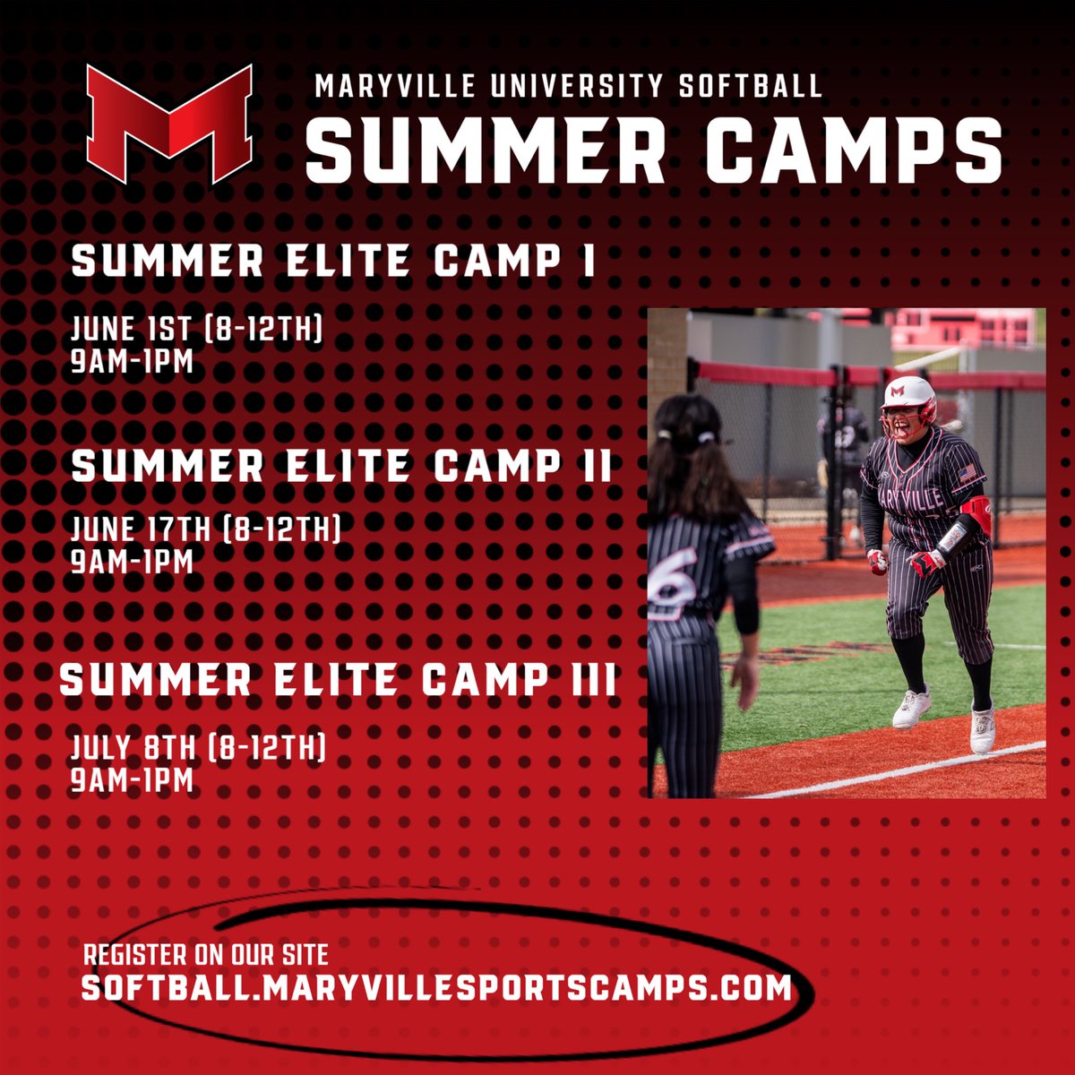 Our first Elite Camp is coming up this Sunday! Come work with our staff and see what it’s like to play for Maryville! 🐶