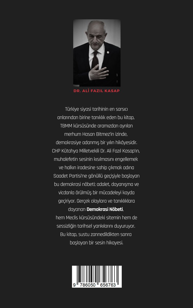 CHP Kütahya Milletvekili Dr. Ali Fazıl Kasap’ın, muhalefetin sesinin kısılmasını engellemek ve halkın 
iradesine sahip çıkmak adına Saadet Partisi’ne gönüllü geçişiyle başlayan bu demokrasi nöbeti; adalet, dayanışma ve vicdanla örülmüş bir mücadeleyi kayda geçiriyor.