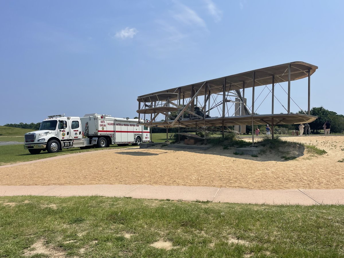 You should always have a state hazmat team standing by when you take your first flight! 

From Murphy to Manteo, NCRRT has the state covered.

To learn more about NCRRT, visit:
tinyurl.com/NCRRT

Pictured: NCRRT-1 (Williamston) at  Wright Brother's Museum- Kill Devil Hills