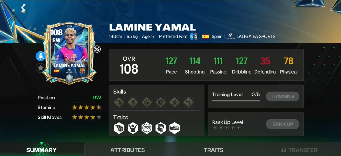 Lo pondrias en tu equipo? #LamineYamal #TOTS