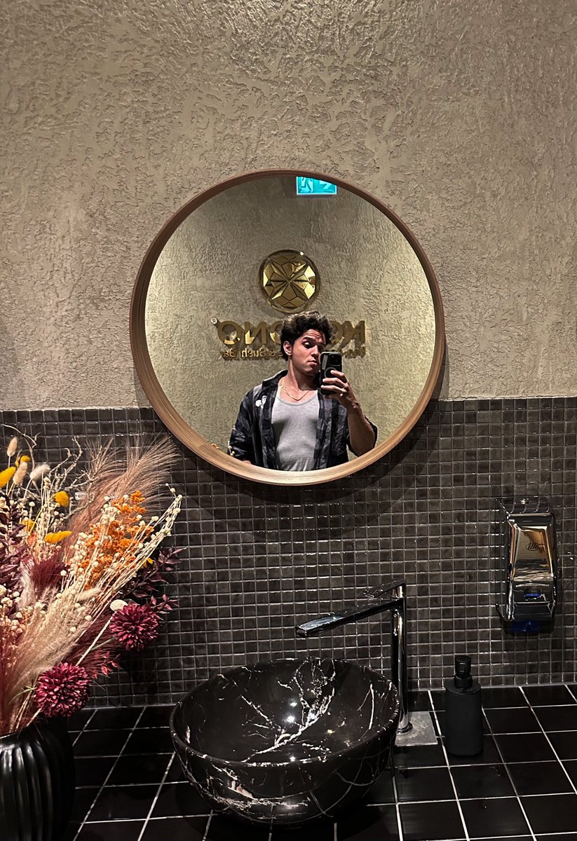 Being an absolute menace in a fancy bathroom.