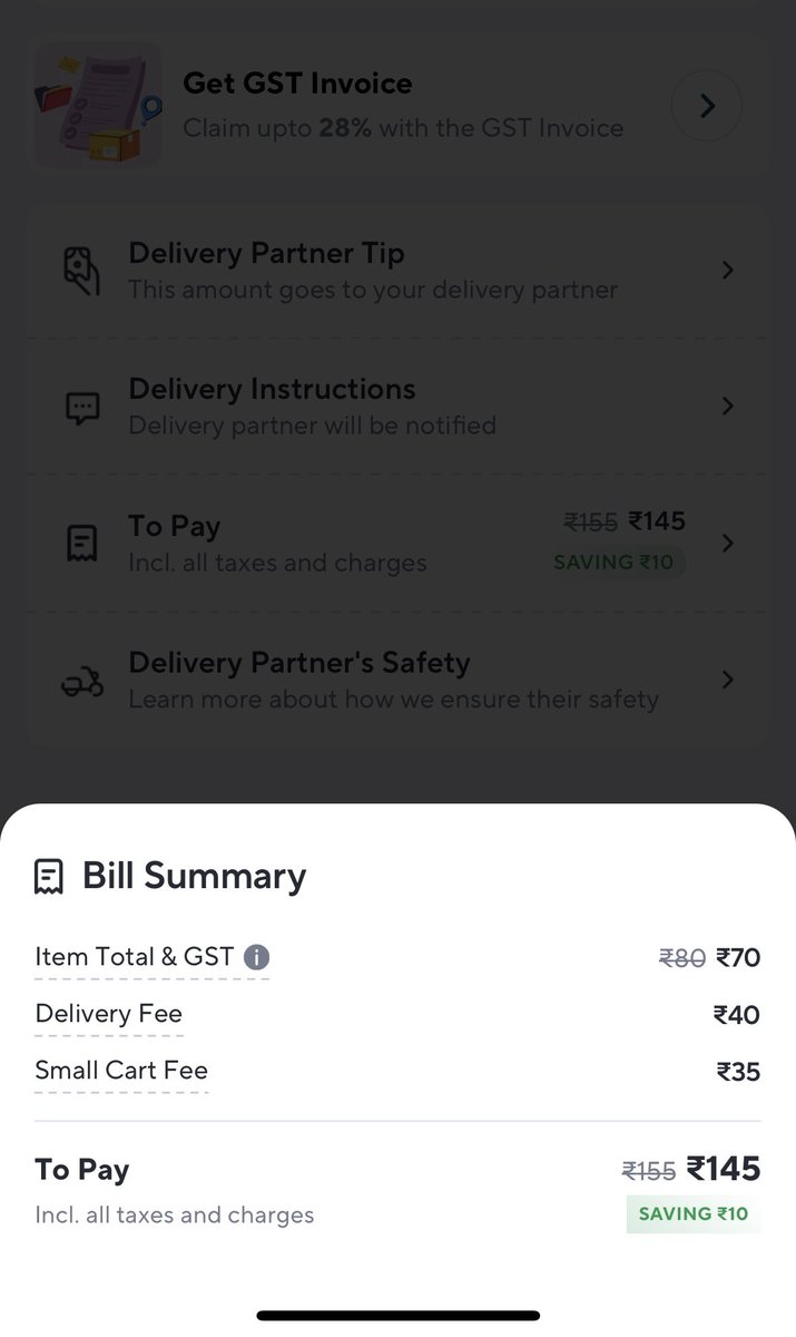 Trying to Order a ₹12 item on <a href="/ZeptoNow/">Zepto</a> and it says ₹145 after GST, delivery, and a "small cart fee"?
How is this not a scam?
This kind of pricing trickery is exactly what breaks trust.
Do better, Zepto.
#Zepto #ScamAlert #HiddenCharges #GST