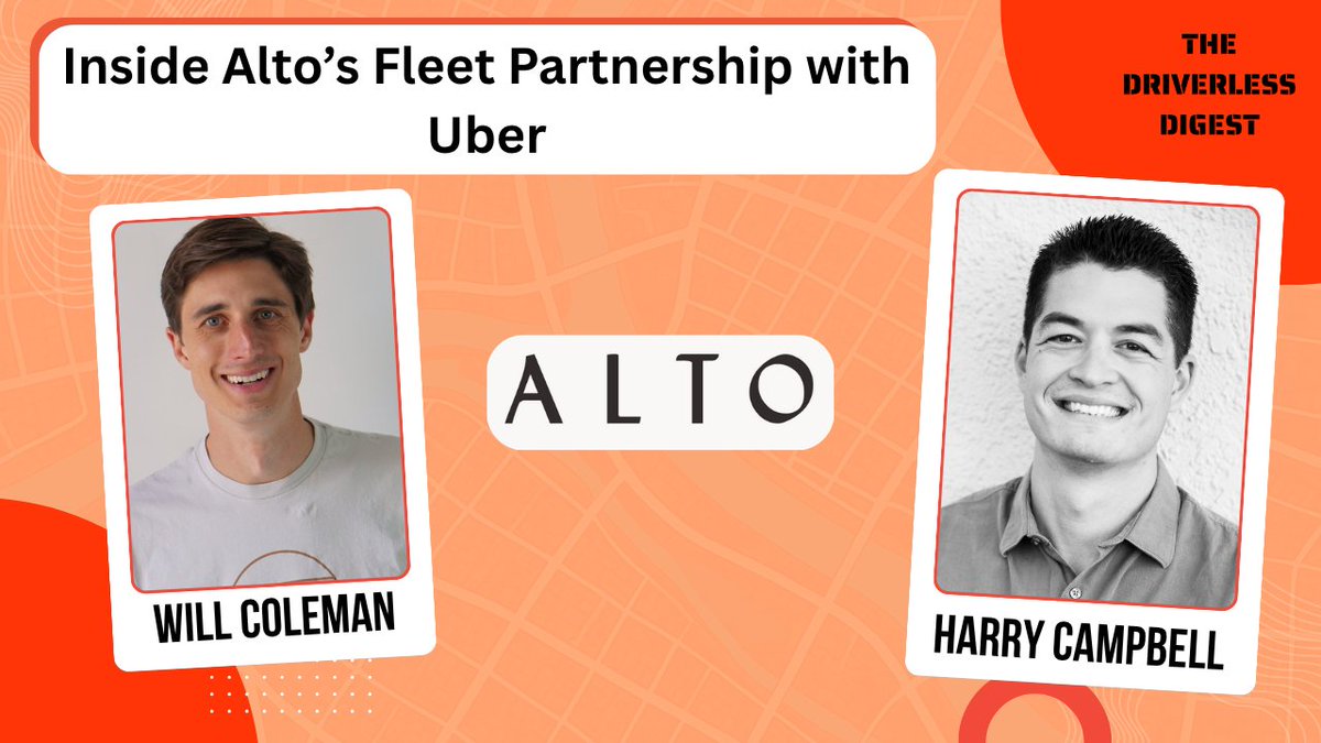 TheRideshareGuy's tweet photo. 🚨🎙️ The latest episode of @driverlessguy_ podcast is live with @wcoleman, co-founder and CEO of @RideAlto. Alto is one of Uber’s biggest new fleet partners and in this episode we talked about their recent Uber partnership and business model pivot in LA and Miami to laying the groundwork for autonomy. Our discussion covered:

💡 Alto's unique business model involving employed drivers and owned vehicles and how this impacts safety and insurance

🔧 The number one challenge of fleet management, and how Alto is tackling it.

🤝 Alto’s partnership with Uber and the #1 benefit Uber gets from a partnership with Alto.

🚗 Where Alto fits into the autonomous vehicle space (lots of similarities to Waymo) and what the future might hold.

🎧Tune in and share your thoughts below!👇