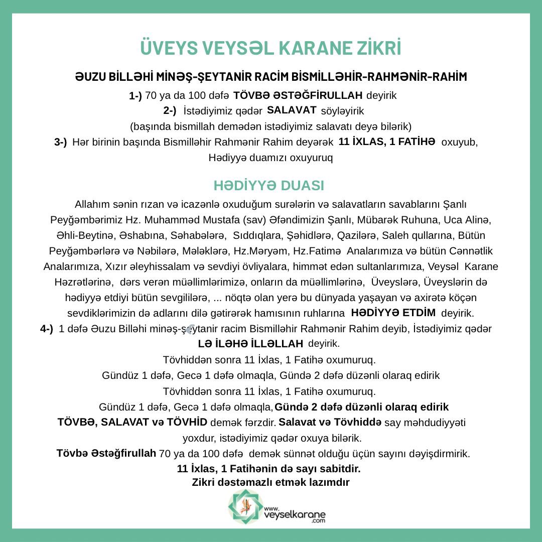 Azərbaycan Üveysləri (@azerbaycanuveys) on Twitter photo Qul artıq tək bir hədəfə fokslanmışdır. Özünü var edən, sevən Yaradanına çatmaq, Ona yaxın olmaq və Onun tərəfindən sevilmək… <a href="/veyselkarane/">veyselkarane</a> Qul artıq tək bir hədəfə fokslanmışdır. Özünü var edən, sevən Yaradanına çatmaq, Ona yaxın olmaq və Onun tərəfindən sevilmək… <a href="/veyselkarane/">veyselkarane</a>