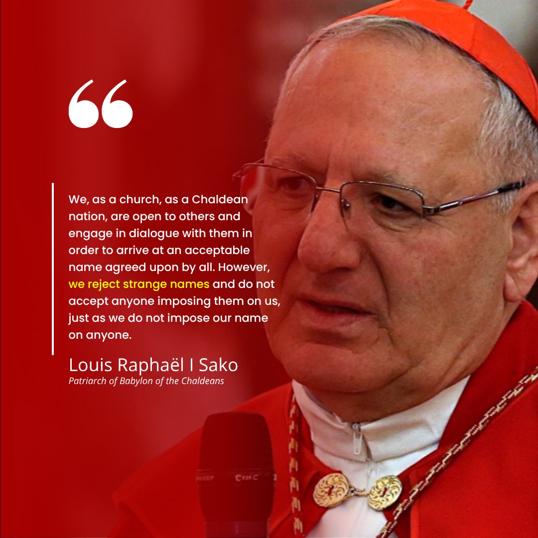 _ant________'s tweet image. Chaldean Patriarch Mar Louis Sako today about Assyrian identity