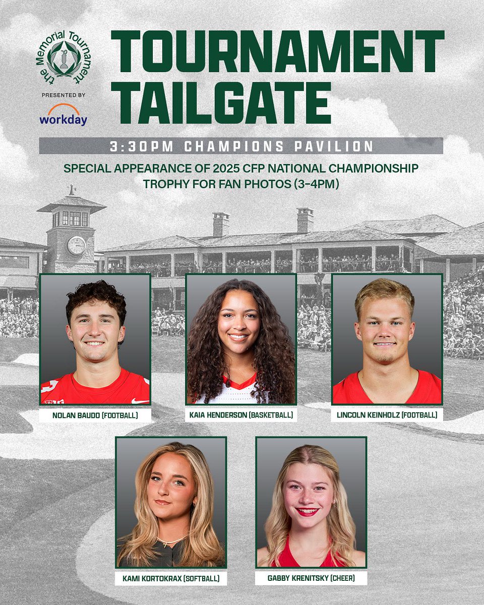 the Memorial (@memorialgolf) on Twitter photo Join us tomorrow at 3:30p for the Tournament Tailgate in Champs Pavilion!
<a href="/OhioStAthletics/">Ohio State Buckeyes 🌰</a> x #theMemorial Join us tomorrow at 3:30p for the Tournament Tailgate in Champs Pavilion!
<a href="/OhioStAthletics/">Ohio State Buckeyes 🌰</a> x #theMemorial