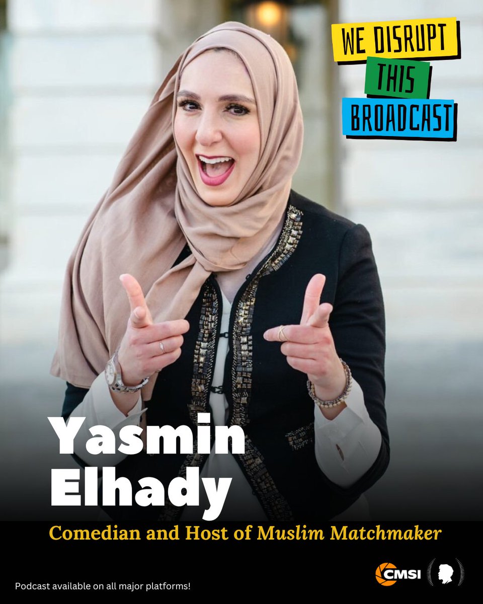 PeabodyAwards's tweet image. ICYMI 🔔 
Comedian &amp;amp; host of @hulu's #MuslimMatchmaker Yasmin Elhady is on We Disrupt This Broadcast's latest episode, PLUS #WeAreLadyParts creator Nida Manzoor! 🤘 
We talk:
•the joy and burden of representing muslim women on-screen
•staying true vs selling out
•comedy