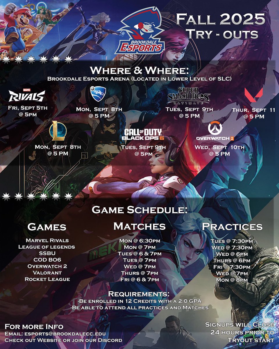 Ready to go for a national title? Brookdale Esports is recruiting for Fall ‘25! Lock in, sign up (link in bio). Got questions? Feel free to DM us or email esports@brookdalecc.edu

#Brookdaleesports