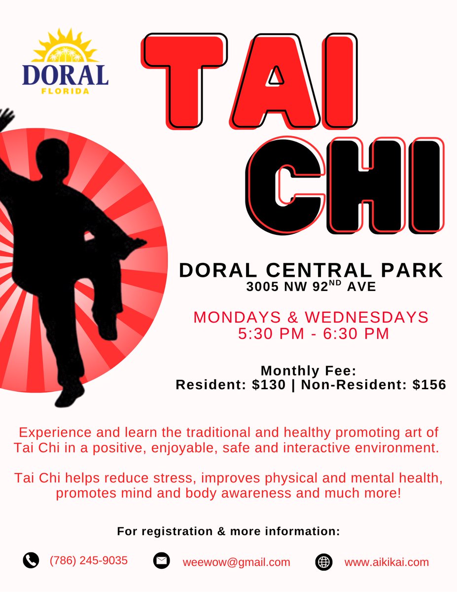 Cityofdoral's tweet photo. ➡️ Swipe through to explore what’s new and for full details on how to register for each program! 

📞 For more information contact the Parks &amp; Recreation Department at (305) 593-6600. 

(3/3)

#CityofDoral #DoralCentralPark #NewPrograms #DoralProud #DoralShines https://t.co/XJsq7p9hEb