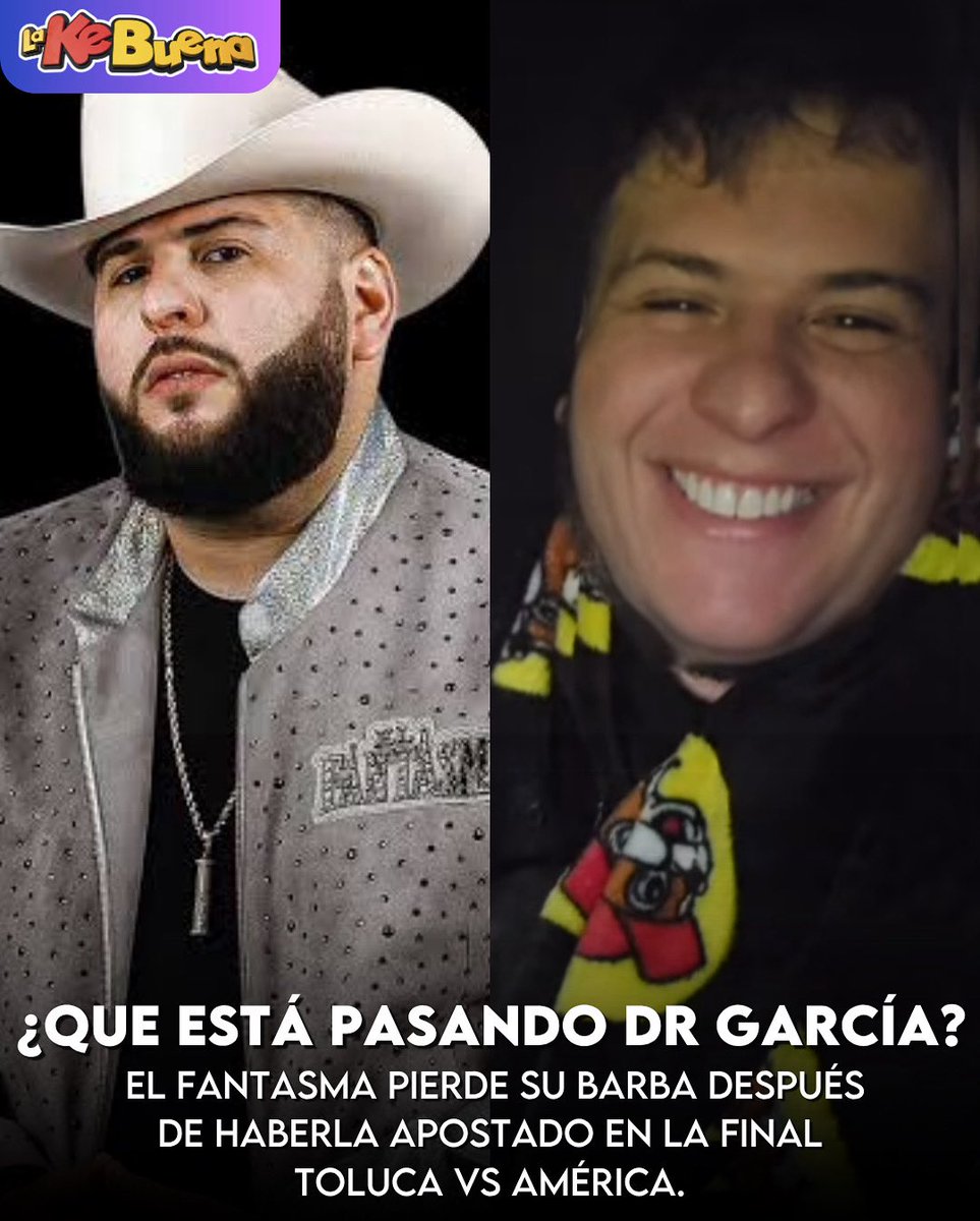 ¡SOLDADO CAÍDO! 🤣 

#ElFantasma nos sorprendió con esta imagen sin su característica bárbara, luego de perder la apuesta en la final de futbol <a href="/ClubAmerica/">Club América</a> VS <a href="/TolucaFC/">Toluca FC</a> ahora lo estaremos viendo con este nuevo look🤠

#lakebuenamty #aquisuena #futbol #apuesta #barba