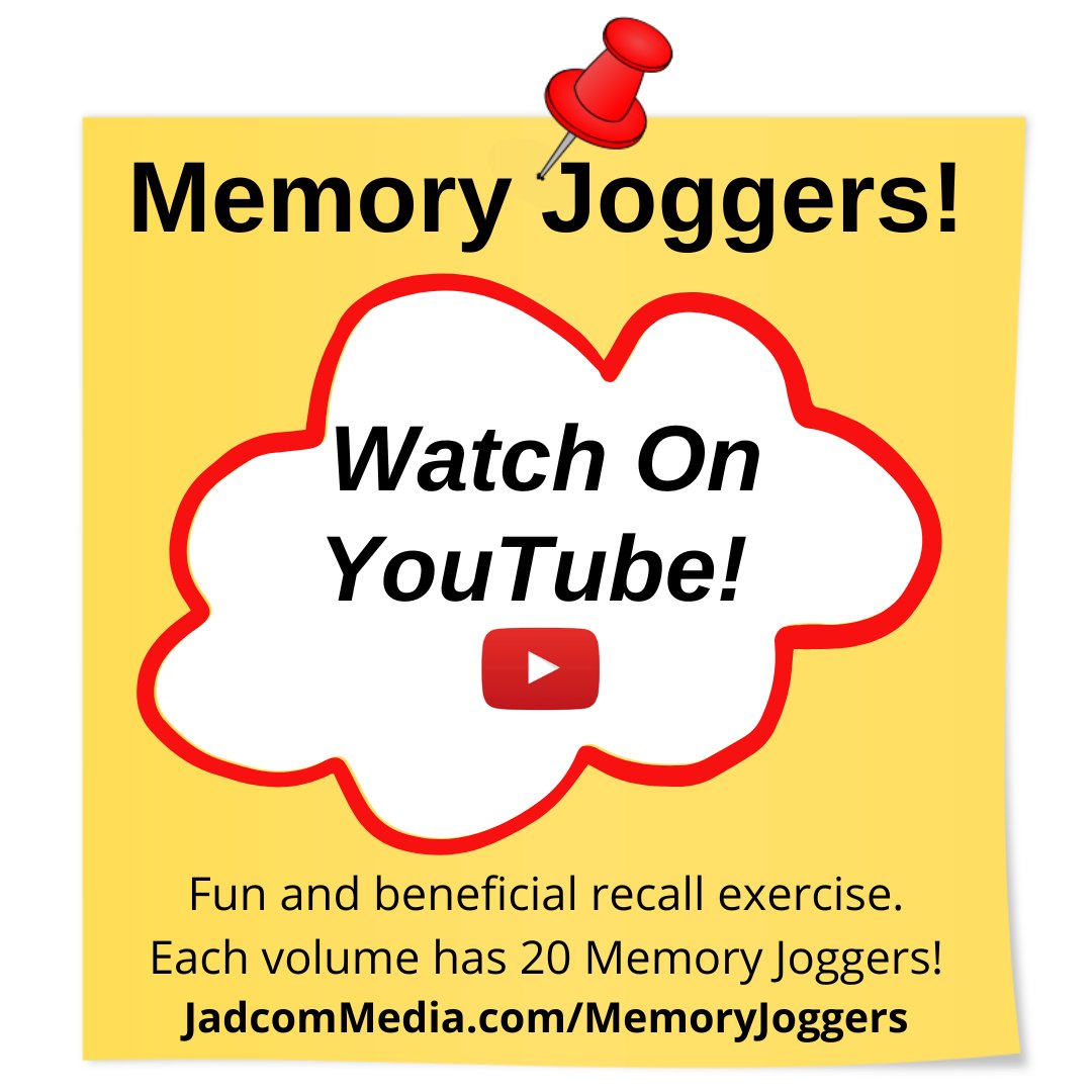 GentleRecall's tweet photo. ▶️Now you can use Memory Joggers from YouTube! Enjoy the convenience of a movie version of each Memory Jogger edition. Several are there now, with more conversions on the way. Subscribe to the channel and be alerted when each new movie arrives!

https://t.co/U4CoadDLx3 https://t.co/e9dcwvb7rK