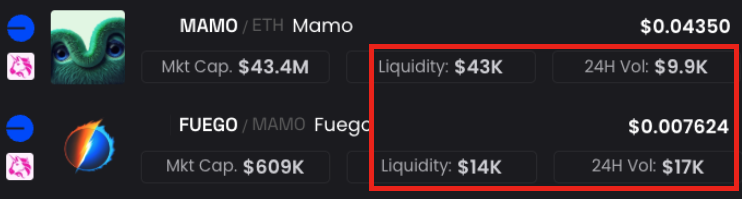 FUEGO_BASE's tweet image. Why use $FUEGO as a pairing asset for BASE income? Because you don&apos;t lose your other asset to imperm loss AND you receive a better fee return on your Defi pairs! Here is a good example on the $MAMO / $FUEGO pair.

The $ETH pair has over 3x more liquidity, yet is getting half of…