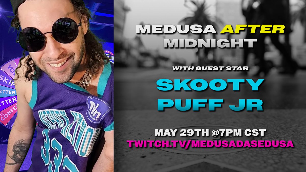 MedusaDaSedusa (@medusadasedusa) on Twitter photo Medusa After Midnight returns this Thursday at 7PM CST featuring <a href="/micropeener/">skooty puff jr</a>! Join us for an evening of debauchery boiz Medusa After Midnight returns this Thursday at 7PM CST featuring <a href="/micropeener/">skooty puff jr</a>! Join us for an evening of debauchery boiz