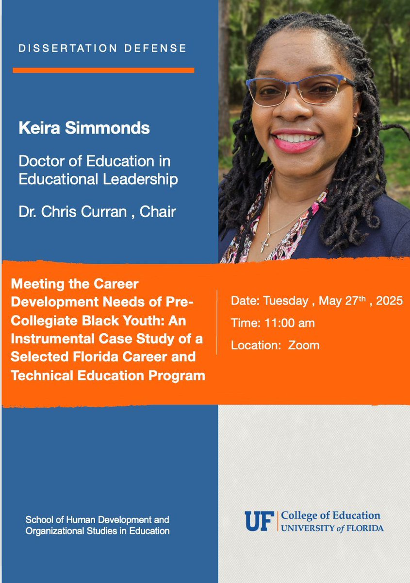 fchriscurran's tweet image. Congratulations to Dr. Keira Simmonds on a successful dissertation defense today! Her work helps us understand career and technical education's implementation and impacts on students.