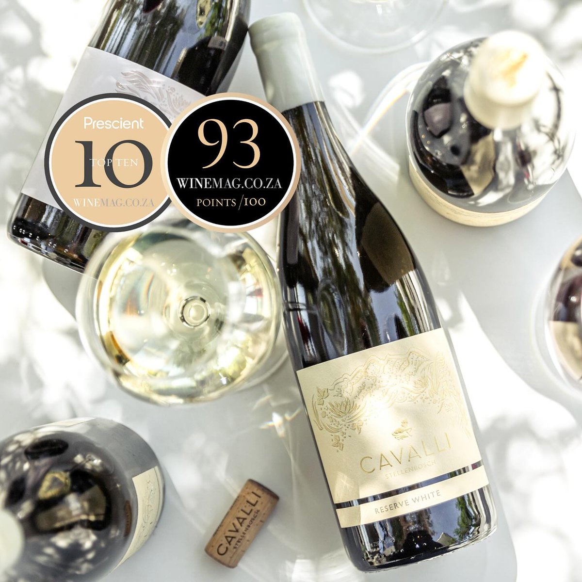 #CavalliEstate is celebrating gold in a glass ✨

Their Reserve White 2024 has been named one of South Africa’s Top 10 white blends, earning a glowing 93-point score from @winemag.co.za in the Prescient Chenin Blanc Report 2025.