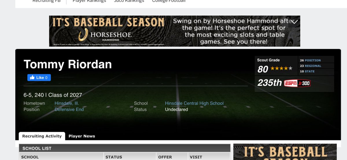 Tommy Riordan (@tomriordan0) on Twitter photo Greatful to be ranked in the ESPN 300 4 star, 10th in Illinois, and 26th DE. <a href="/CraigHaubert/">Craig Haubert</a> <a href="/CFBHeather/">Heather Dinich</a> <a href="/CoachWash56/">Al Washington</a> <a href="/coachgrantcain/">Grant Cain</a> <a href="/R2X_Rushmen1/">Larry A. Johnson</a> <a href="/Coach_Ellsworth/">Christian Ellsworth</a> <a href="/CoachK_Bell/">Kelvin Bell 🦍</a> <a href="/TravionScott/">Tray Scott</a> <a href="/AllenTrieu/">Allen Trieu</a> <a href="/SWiltfong_/">Steve Wiltfong</a> <a href="/adamgorney/">Adam Gorney</a> <a href="/ChadSimmons_/">ChadSimmons</a> <a href="/CoachNua/">Shaun Nua</a> <a href="/coachg76/">Rodney Garner</a> <a href="/MikeBuke99/">Michael Buchanan</a> Greatful to be ranked in the ESPN 300 4 star, 10th in Illinois, and 26th DE. <a href="/CraigHaubert/">Craig Haubert</a> <a href="/CFBHeather/">Heather Dinich</a> <a href="/CoachWash56/">Al Washington</a> <a href="/coachgrantcain/">Grant Cain</a> <a href="/R2X_Rushmen1/">Larry A. Johnson</a> <a href="/Coach_Ellsworth/">Christian Ellsworth</a> <a href="/CoachK_Bell/">Kelvin Bell 🦍</a> <a href="/TravionScott/">Tray Scott</a> <a href="/AllenTrieu/">Allen Trieu</a> <a href="/SWiltfong_/">Steve Wiltfong</a> <a href="/adamgorney/">Adam Gorney</a> <a href="/ChadSimmons_/">ChadSimmons</a> <a href="/CoachNua/">Shaun Nua</a> <a href="/coachg76/">Rodney Garner</a> <a href="/MikeBuke99/">Michael Buchanan</a>