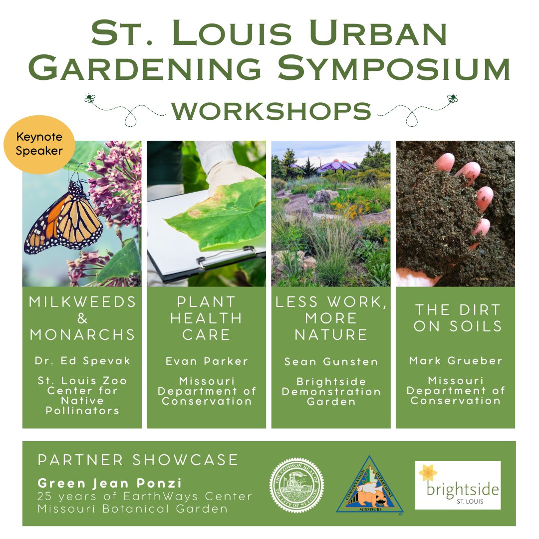 Don't forget to register for the St. Louis Urban Gardening Symposium this Saturday May 31! Registration will close Thursday, May 29. 

For more details and registration visit: brightsidestl.org/9921.