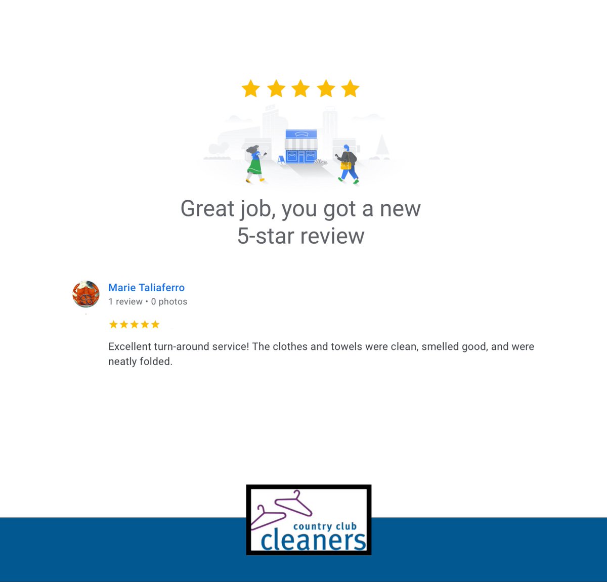 CCCleanersCA's tweet photo. Thanks for the review Marie! we appreciate it and are glad you are enjoying our wash and fold laundry service. https://t.co/QFuEmObyCV