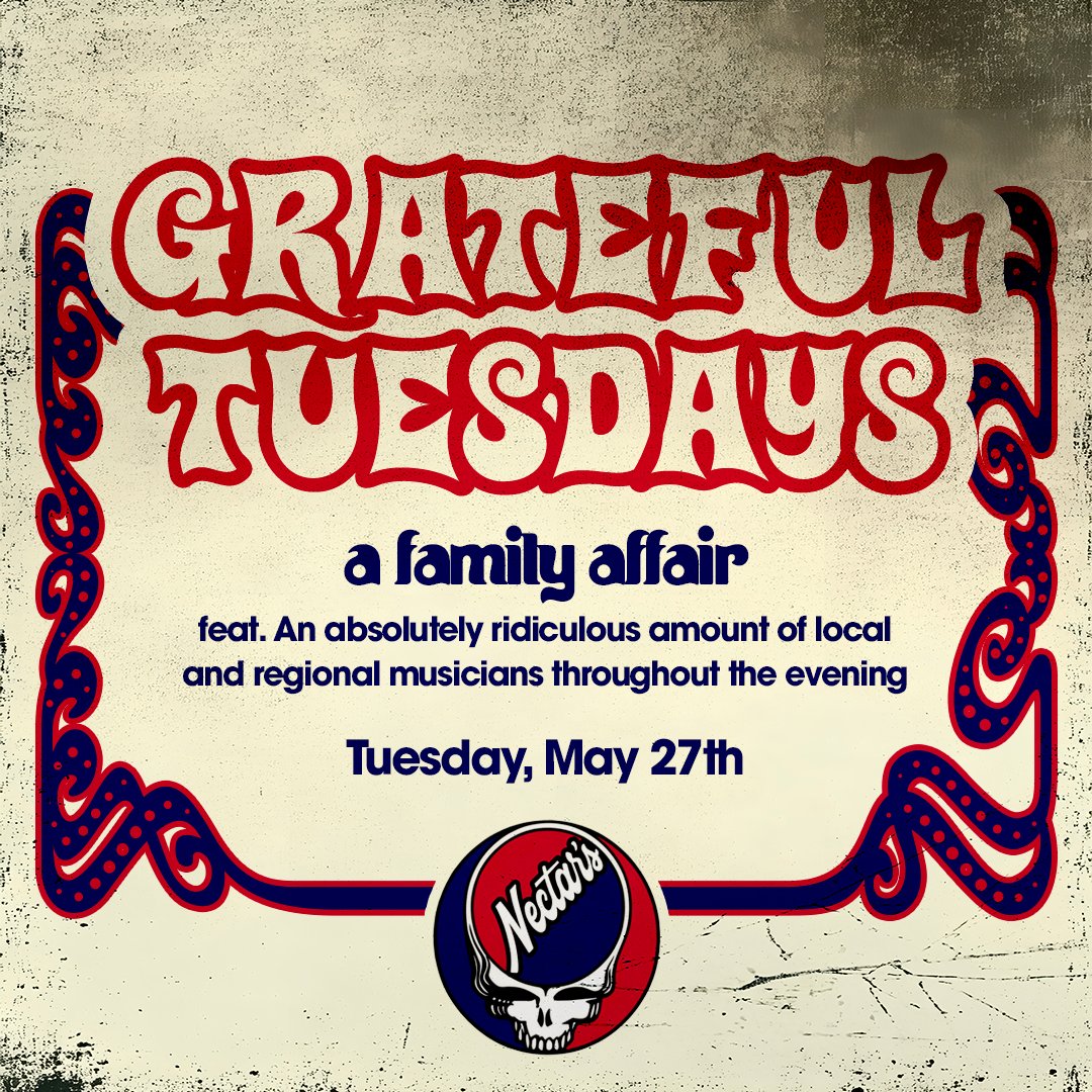 TONIGHT! We’re throwing down for one of the last epic Grateful Tuesdays before Nectar’s closes for the summer — and it’s a FAMILY AFFAIR! 🎉 

🎟: bit.ly/4mmjcpV