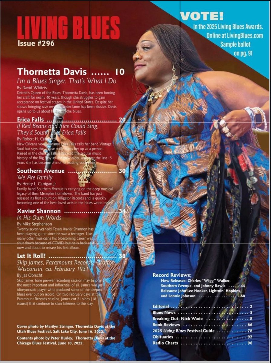 THORNETTAD's tweet image. Thank you, @LivingBlues for such a great article and featuring me on the cover this month #blues #music