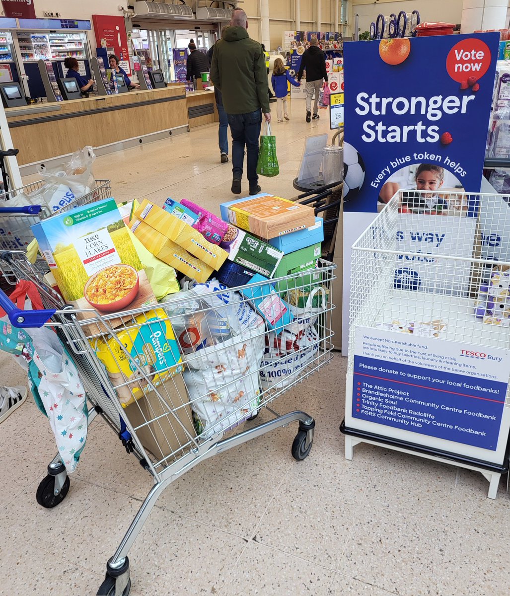 Trinity Foodbank Radcliffe (@trinityfbank) on Twitter photo Thank you to <a href="/wlhowarth/">Wendy Howarth</a> Community Champion & customers at Tesco Bury for your donations to the foodbank donation point in store Thank you to <a href="/wlhowarth/">Wendy Howarth</a> Community Champion & customers at Tesco Bury for your donations to the foodbank donation point in store