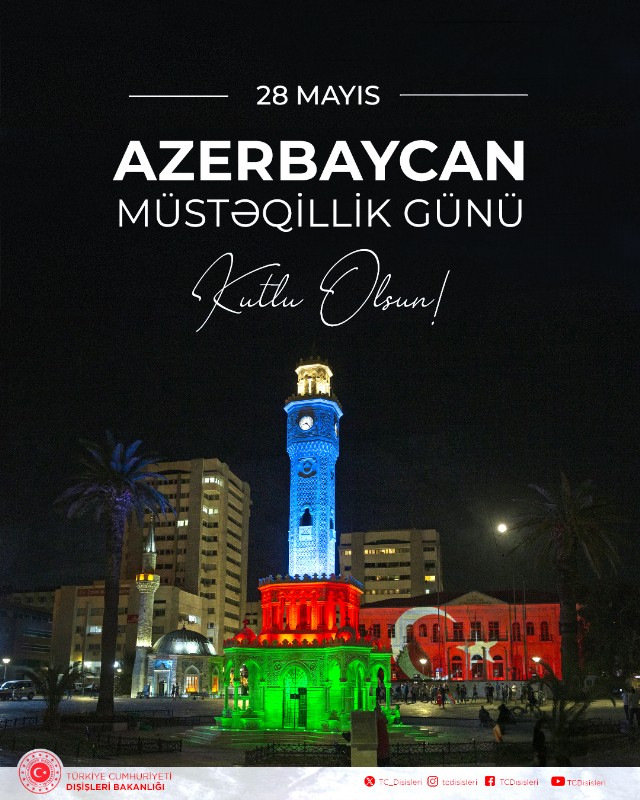 Can Azerbaycan’ın Müstakillik Günü kutlu olsun!

Sevinci sevincimiz, kederi kederimiz olan Azerbaycanlı kardeşlerimizin iftiharını ve coşkusunu yürekten paylaşıyoruz. 🇹🇷🇦🇿