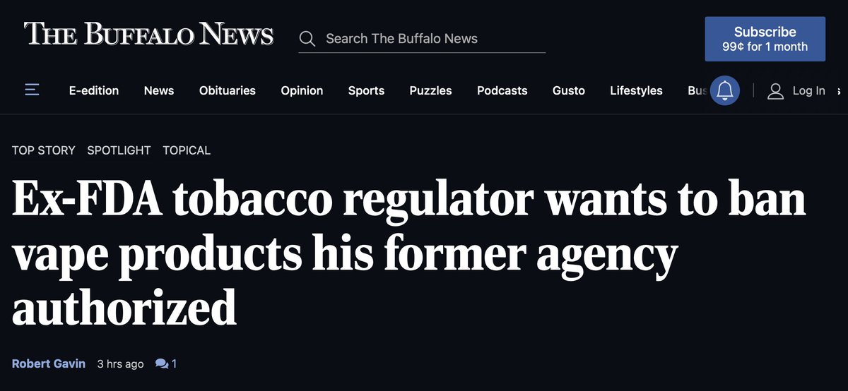 VaporAmerican's tweet image. Since Brian King's ouster from @FDATobacco through the revolving door to @TobaccoFreeKids many THR advocates have wondered if he would bring a more sensible view of The Science™ to that hardliner outfit. We have the answer and it is...NO.
archive.vn/Qvxlm