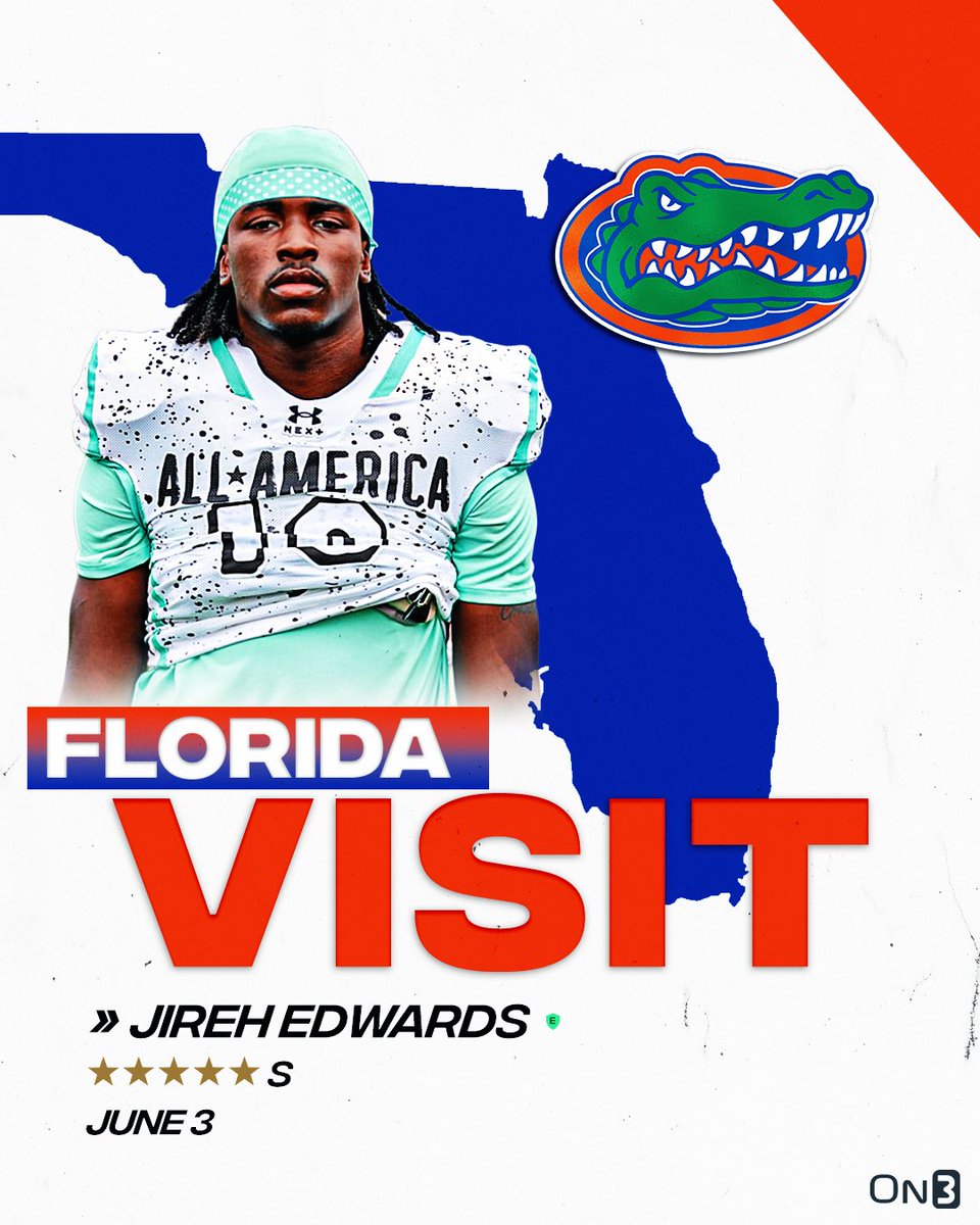 On3 Recruits (@on3recruits) on Twitter photo 🚨NEWS🚨 5-star safety Jireh Edwards has locked in a visit to Florida on June 3, <a href="/Blake_Alderman/">Blake Alderman</a> reports🐊
Read: on3.com/teams/florida-… 🚨NEWS🚨 5-star safety Jireh Edwards has locked in a visit to Florida on June 3, <a href="/Blake_Alderman/">Blake Alderman</a> reports🐊
Read: on3.com/teams/florida-…