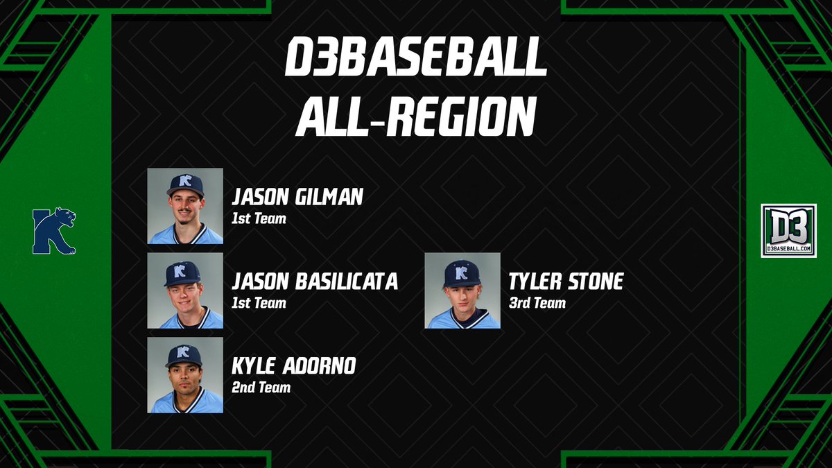 Baseball Earns Four <a href="/d3baseball/">D3baseball</a>  All-Region Selections as Gilman and Ioviero Capture Major Awards keanathletics.com/news/2025/5/27…