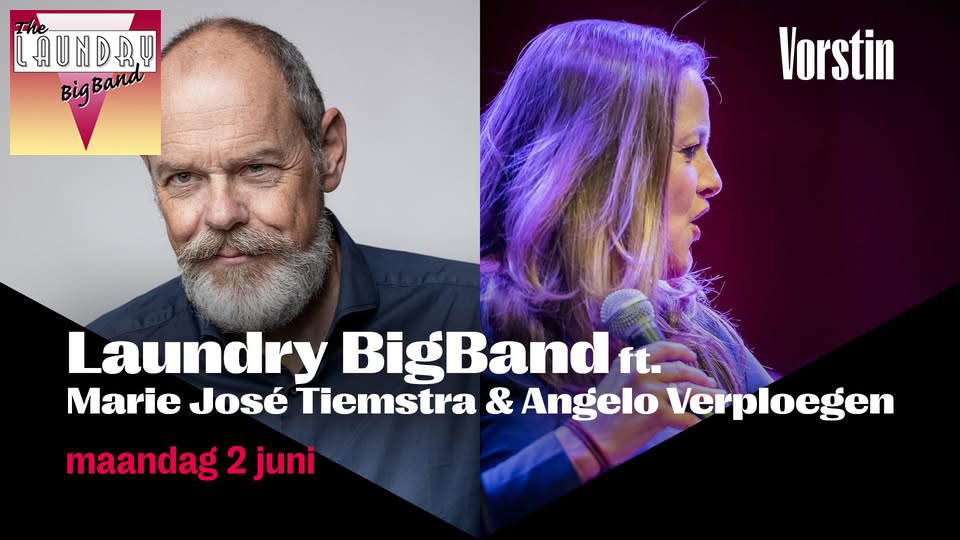 Wasdag (156) met Angelo Verploegen (Trompet) en MJ Tiemstra (Vocals). Iedereen is welkom voor een kijkje in de keuken van The Laundry Big Band tijdens de openbare repetitie (20:00h tot 21.15h) en wasdagconcert (21:30h tot 22:30h)
@devorstin <a href="/bigband/">FTO Bigband</a> <a href="/jazz/">Jasmine</a> @uhilversum <a href="/mediastad/">Mediastad</a>
