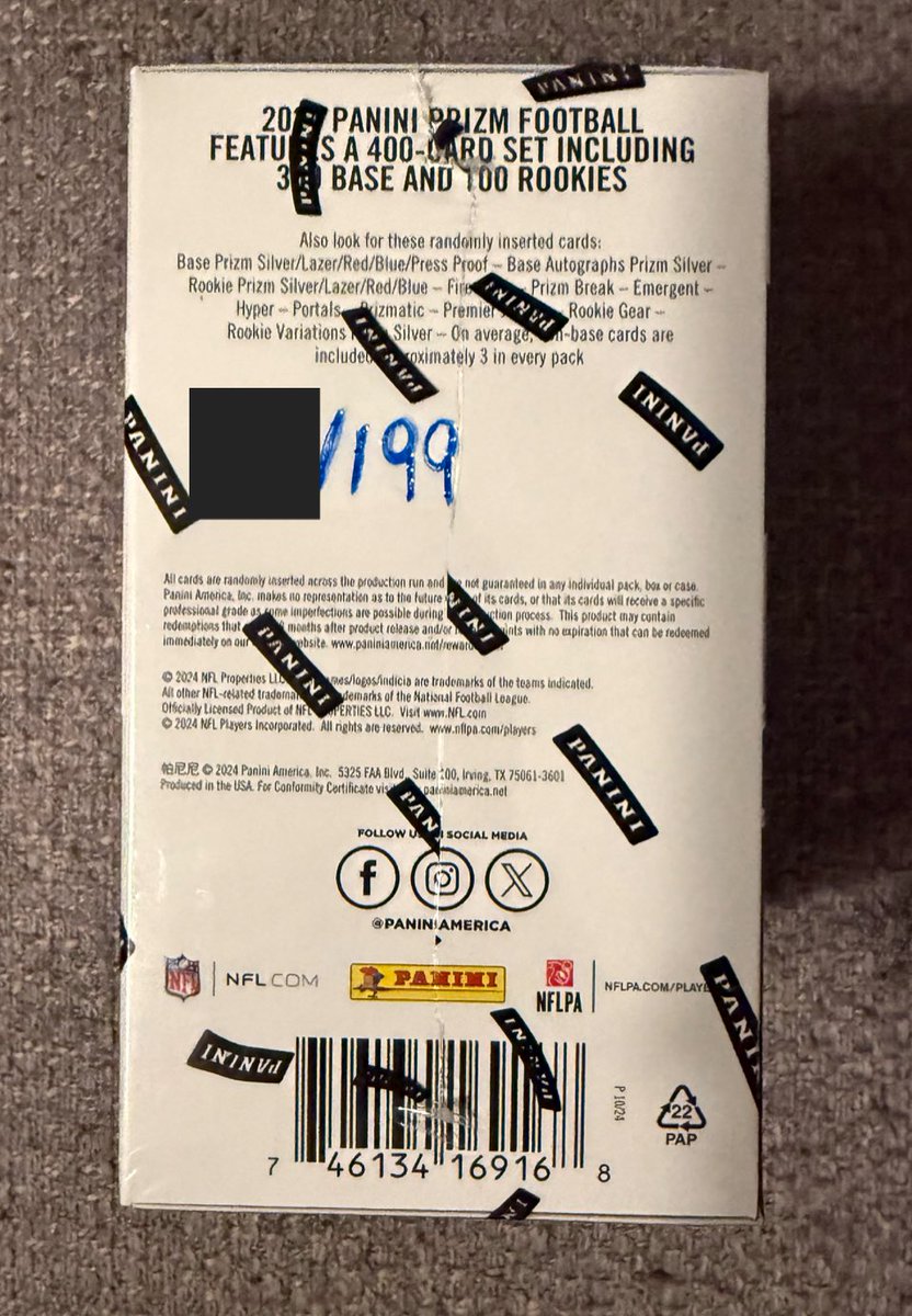 The Hobby 24/7 (@thehobby247) on Twitter photo We numbered /199 this 2024 #NFL Prizm Blaster & we’re shipping it for FREE to the 1st follower who guesses what number it is!
Only one guess per page & must be following <a href="/TheHobby247/">The Hobby 24/7</a> to win 🤝 #TheHobby We numbered /199 this 2024 #NFL Prizm Blaster & we’re shipping it for FREE to the 1st follower who guesses what number it is!
Only one guess per page & must be following <a href="/TheHobby247/">The Hobby 24/7</a> to win 🤝 #TheHobby