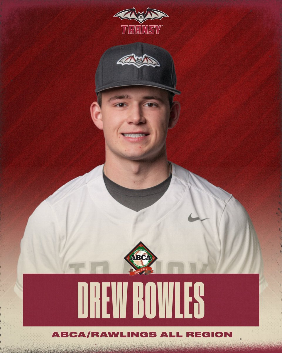Transy Sports (@transysports) on Twitter photo Drew Bowles has been named to the ABCA/Rawlings All-Region Third Team. Bowles, the 2025 HCAC Pitcher of the Year, was 4-1 in seven starts in league play. He was the league leader with a 3.16 ERA, picking up 51 strikeouts in 2025. #FlyPios <a href="/TransyBaseball/">Transy Baseball</a> Drew Bowles has been named to the ABCA/Rawlings All-Region Third Team. Bowles, the 2025 HCAC Pitcher of the Year, was 4-1 in seven starts in league play. He was the league leader with a 3.16 ERA, picking up 51 strikeouts in 2025. #FlyPios <a href="/TransyBaseball/">Transy Baseball</a>