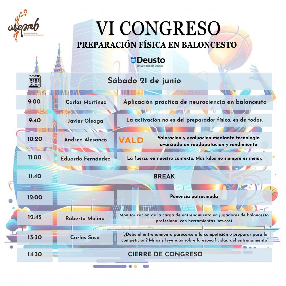 🏀𝐇𝐎𝐑𝐀𝐑𝐈𝐎𝐒 𝐂𝐎𝐍𝐆𝐑𝐄𝐒𝐎🏀

Estos son los horarios (sujetos a cambios) del VI Congreso ASEPREB.

✅Inscripciones abiertas:
asepreb.com/producto/congr…