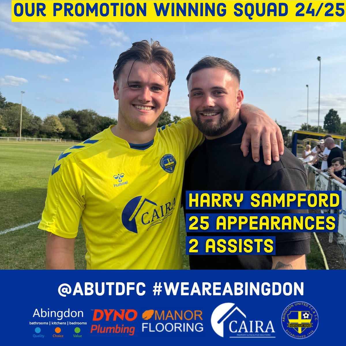 <a href="/romeonuzi1/">R</a> <a href="/mattywoodley/">Matty Woodley</a> Next a very special player &amp; man. <a href="/harrysampford7/">Harry Sampford</a> was one of our youngest Captains of all time and became a real leader on &amp; off the pitch

HS4 left us in great shape before he went travelling &amp; we hope to see him again in Yellow before long 👏💛💙