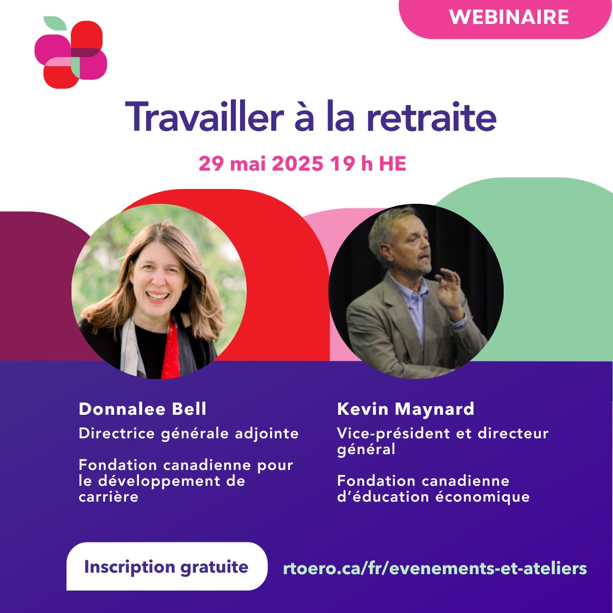 RTOERO (@rto_ero) on Twitter photo La retraite change. Beaucoup de gens travaillent pour un revenu ou une raison dâĂȘtre.
Joignez-vous Ă nous le 29 mai Ă 19 h (HE) pour un webinaire sur le travail Ă la retraite.
Ăcoutez <a href="/CCDFFCDC/">CCDF-FCDC</a> et <a href="/_CFEE/">Canadian Foundation for Economic Education</a> pour obtenir des rĂ©ponses.
Sâinscrire : bit.ly/4iVrP7Z La retraite change. Beaucoup de gens travaillent pour un revenu ou une raison dâĂȘtre.
Joignez-vous Ă nous le 29 mai Ă 19 h (HE) pour un webinaire sur le travail Ă la retraite.
Ăcoutez <a href="/CCDFFCDC/">CCDF-FCDC</a> et <a href="/_CFEE/">Canadian Foundation for Economic Education</a> pour obtenir des rĂ©ponses.
Sâinscrire : bit.ly/4iVrP7Z